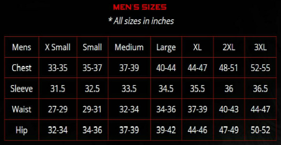 Sitka Pants Size Chart